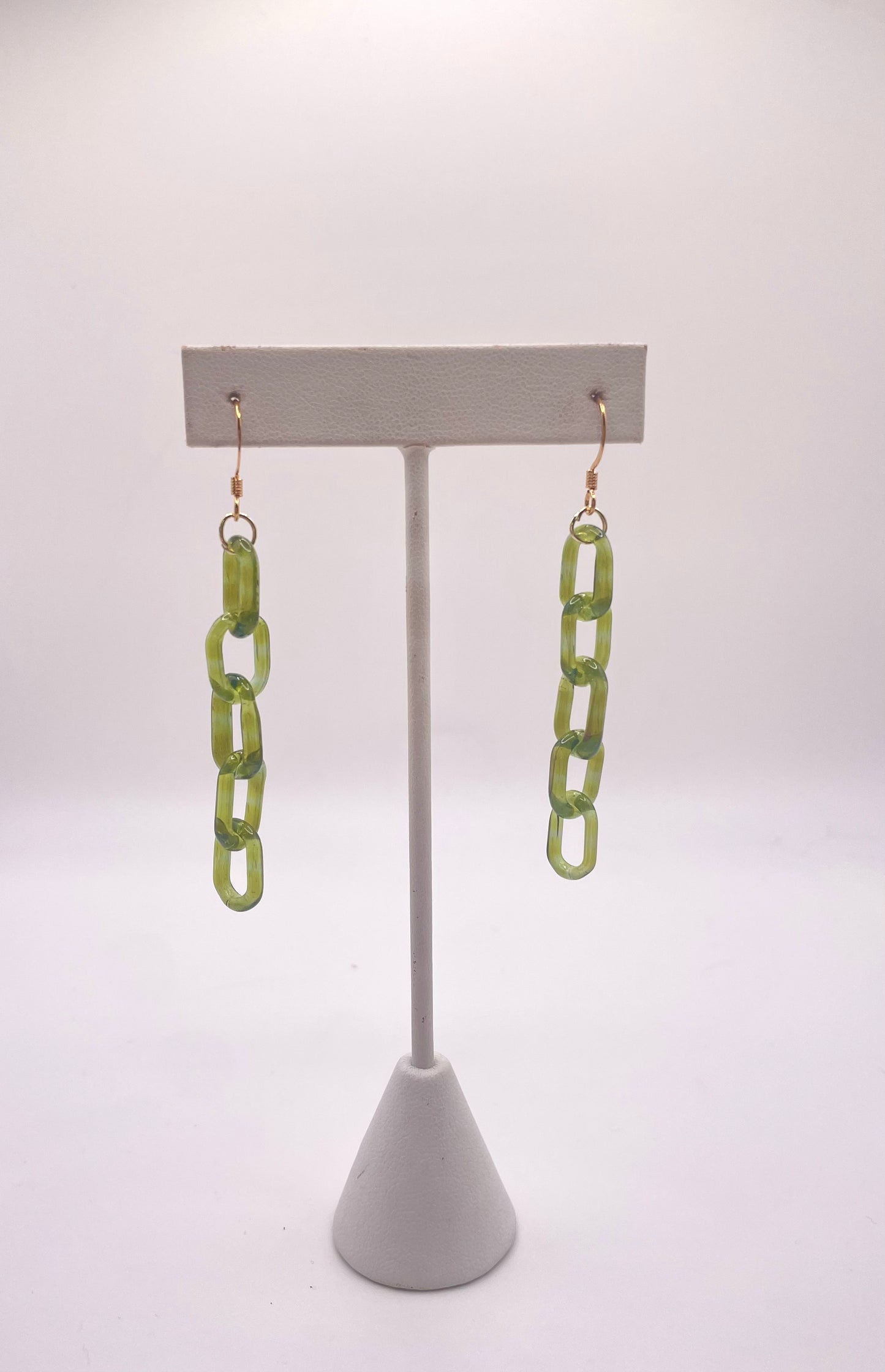 Micro Blue Honey Chain Earrings