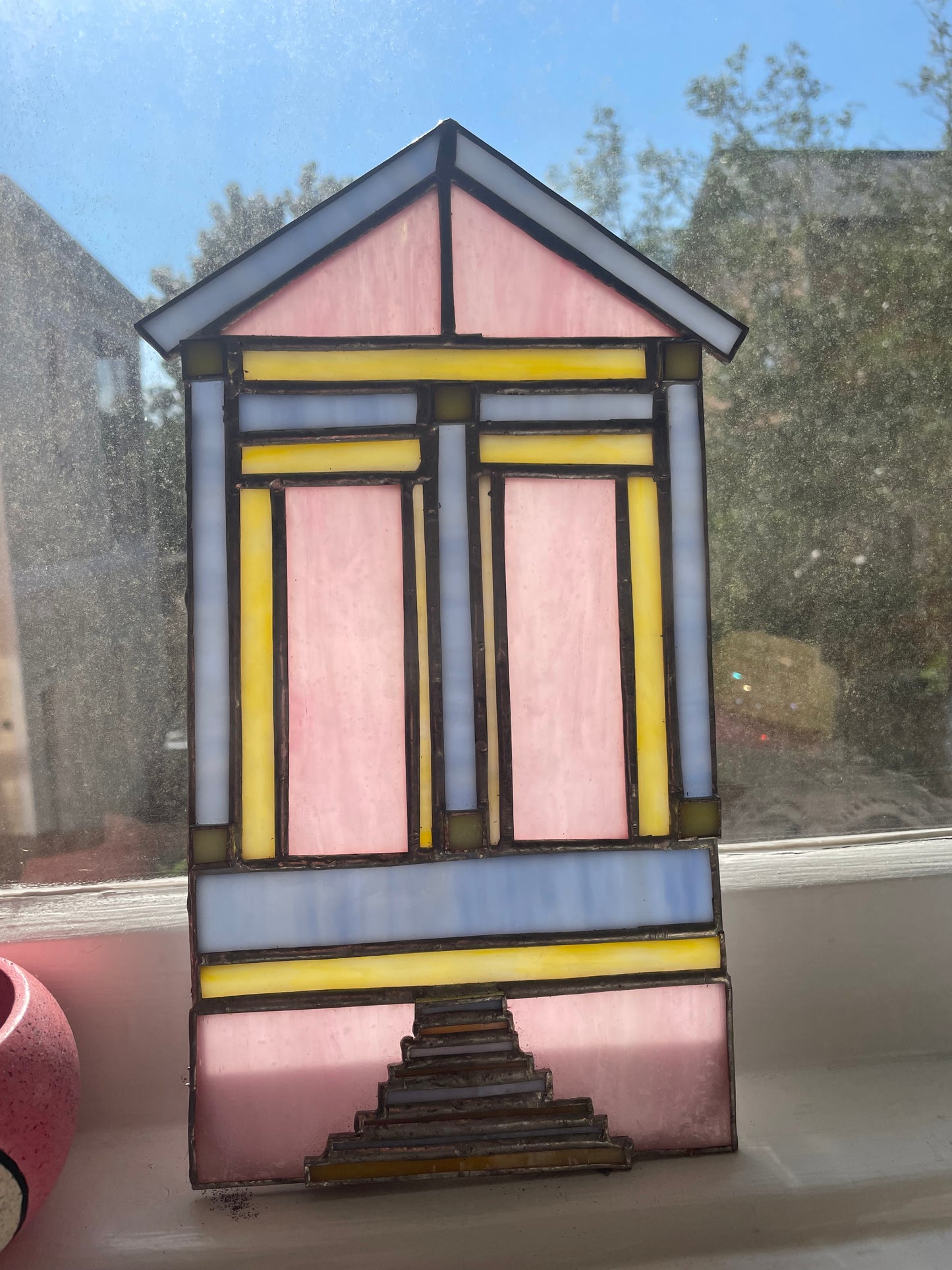 Shotgun House—Pink, periwinkle and yellow