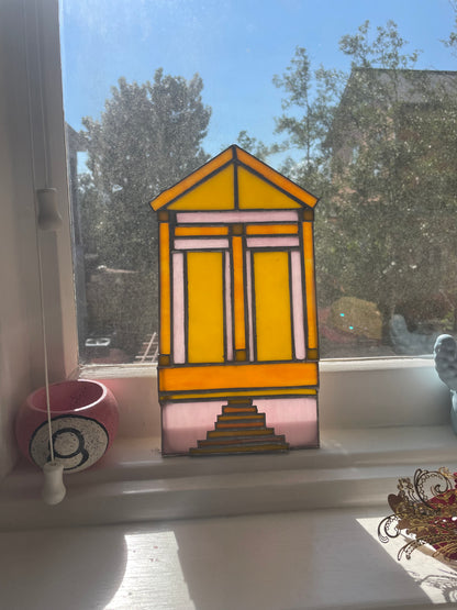 Shotgun House—Pink, yellow, and orange