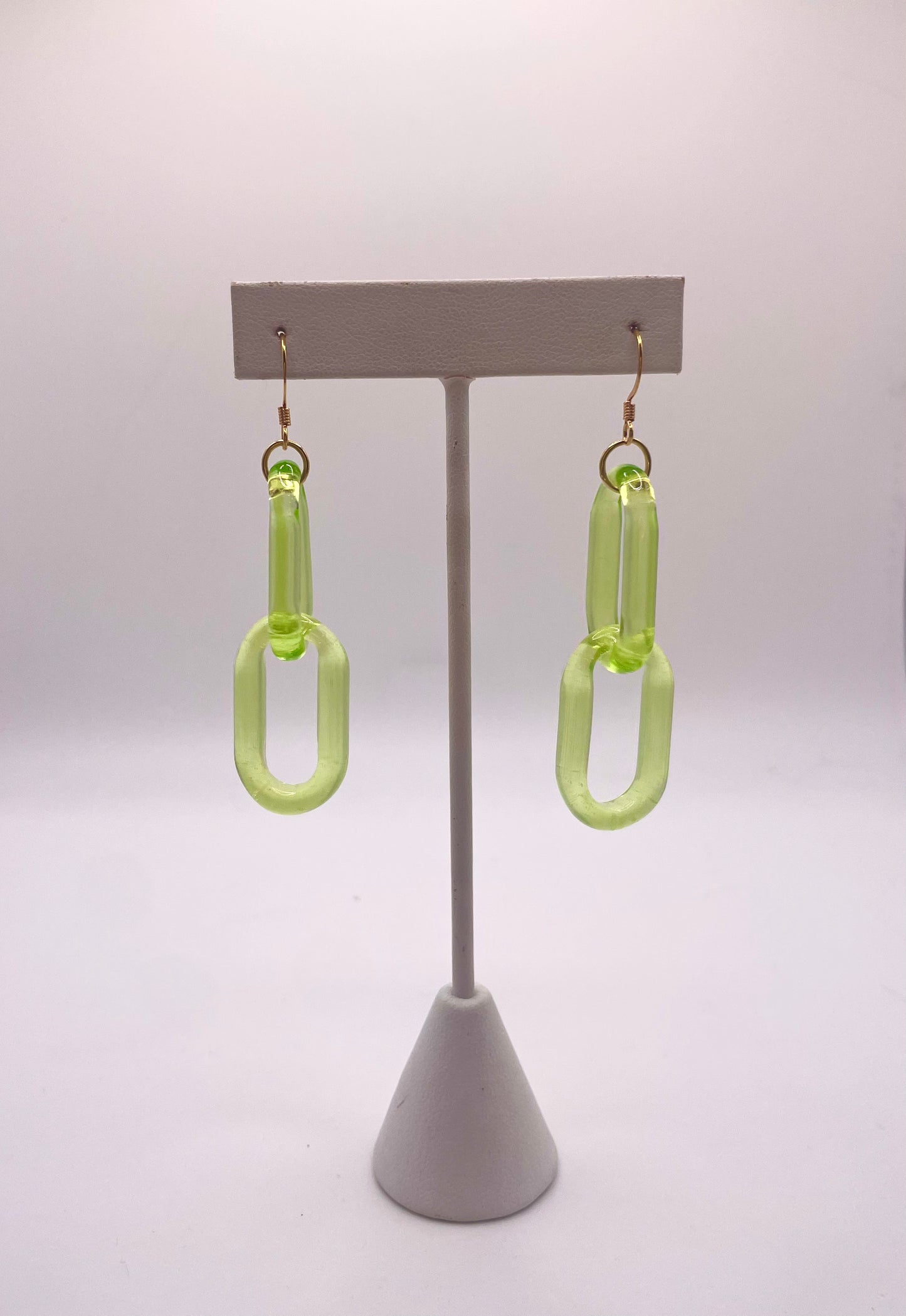 Brat Limeade Glass Chain Earrings