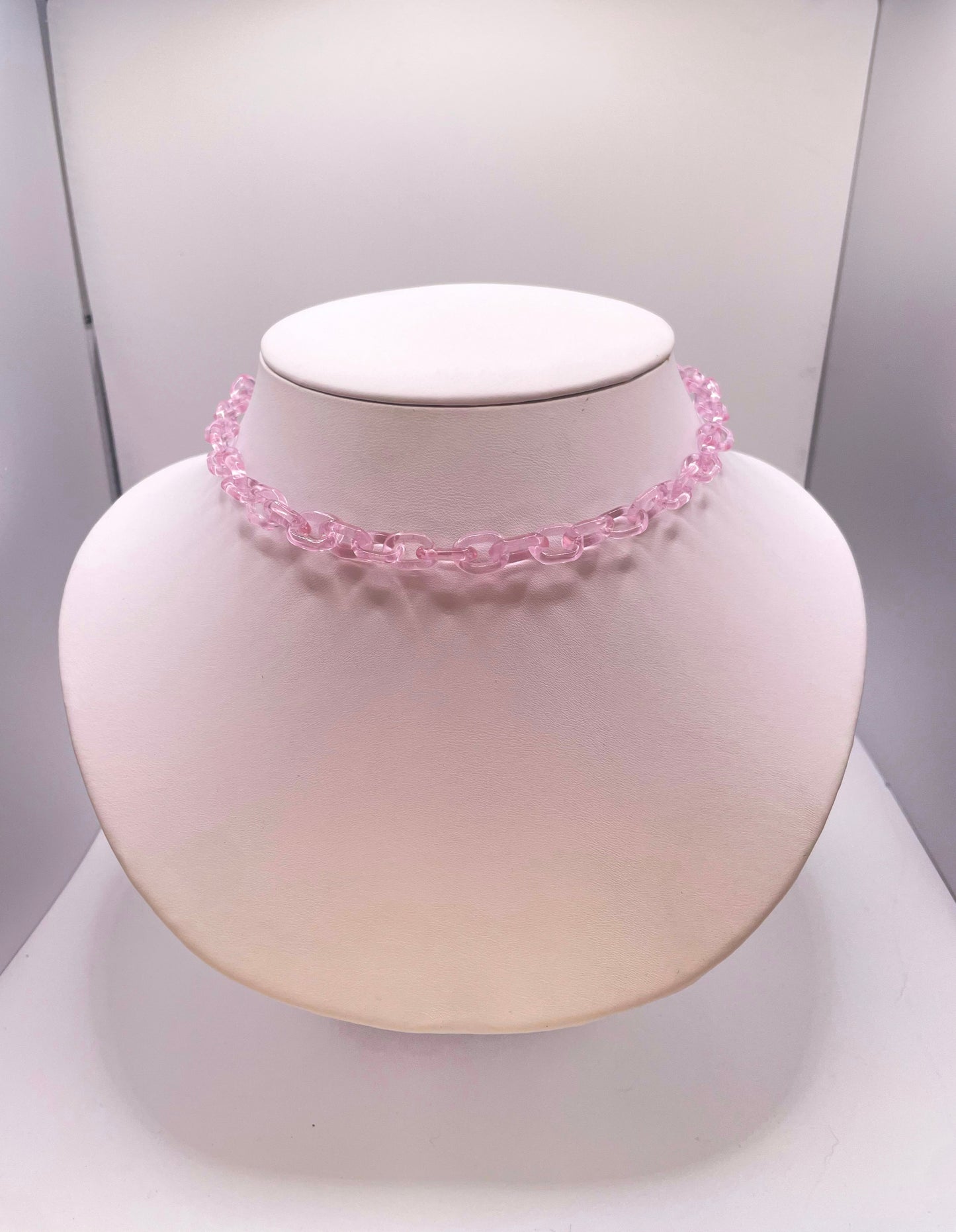 Micro Pink Dahlia Glass Chain