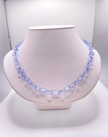 Micro Sky Blue Glass Chain